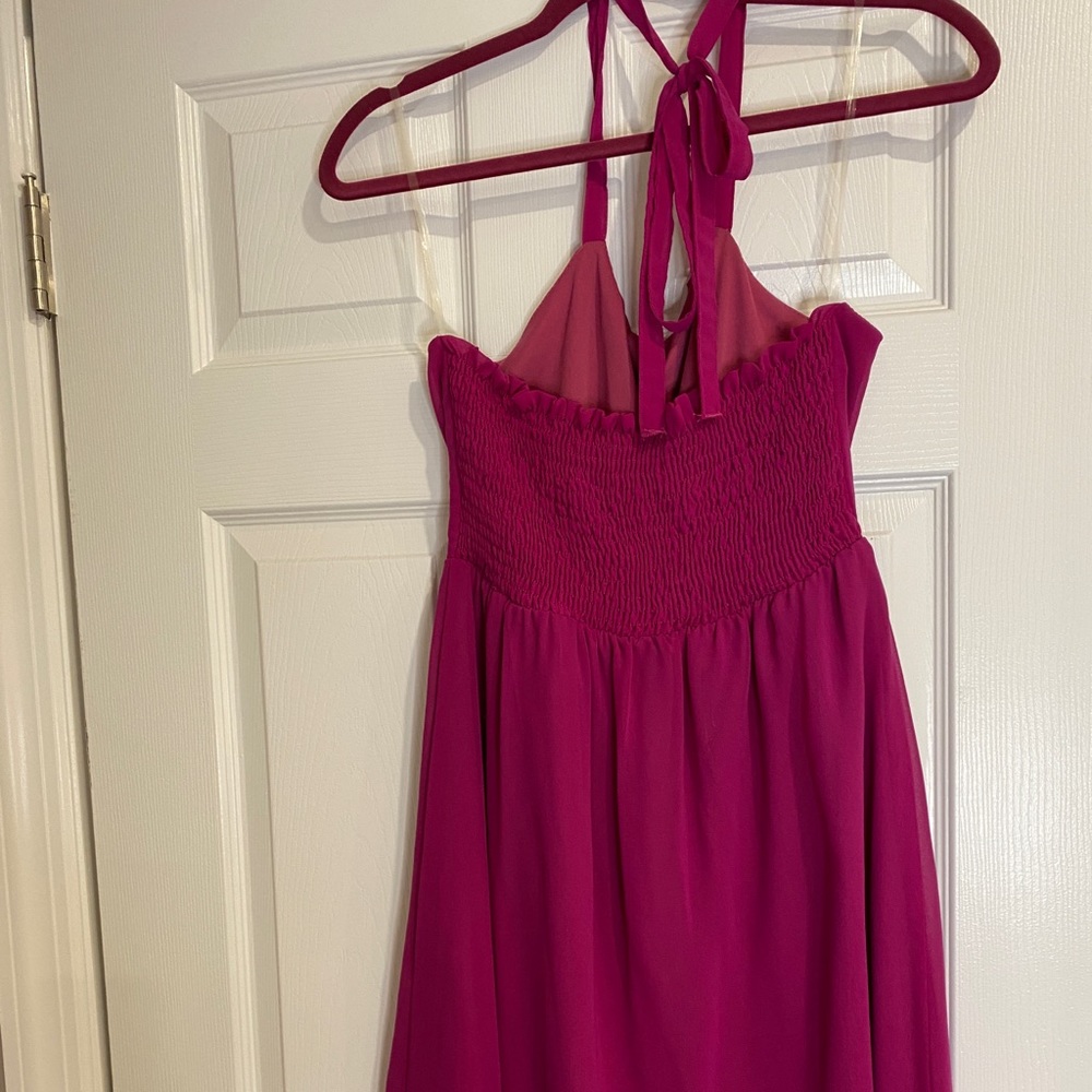 •2/$25• Final Touch Fuchsia Halter Dress Size Medium - Picture 4 of 4